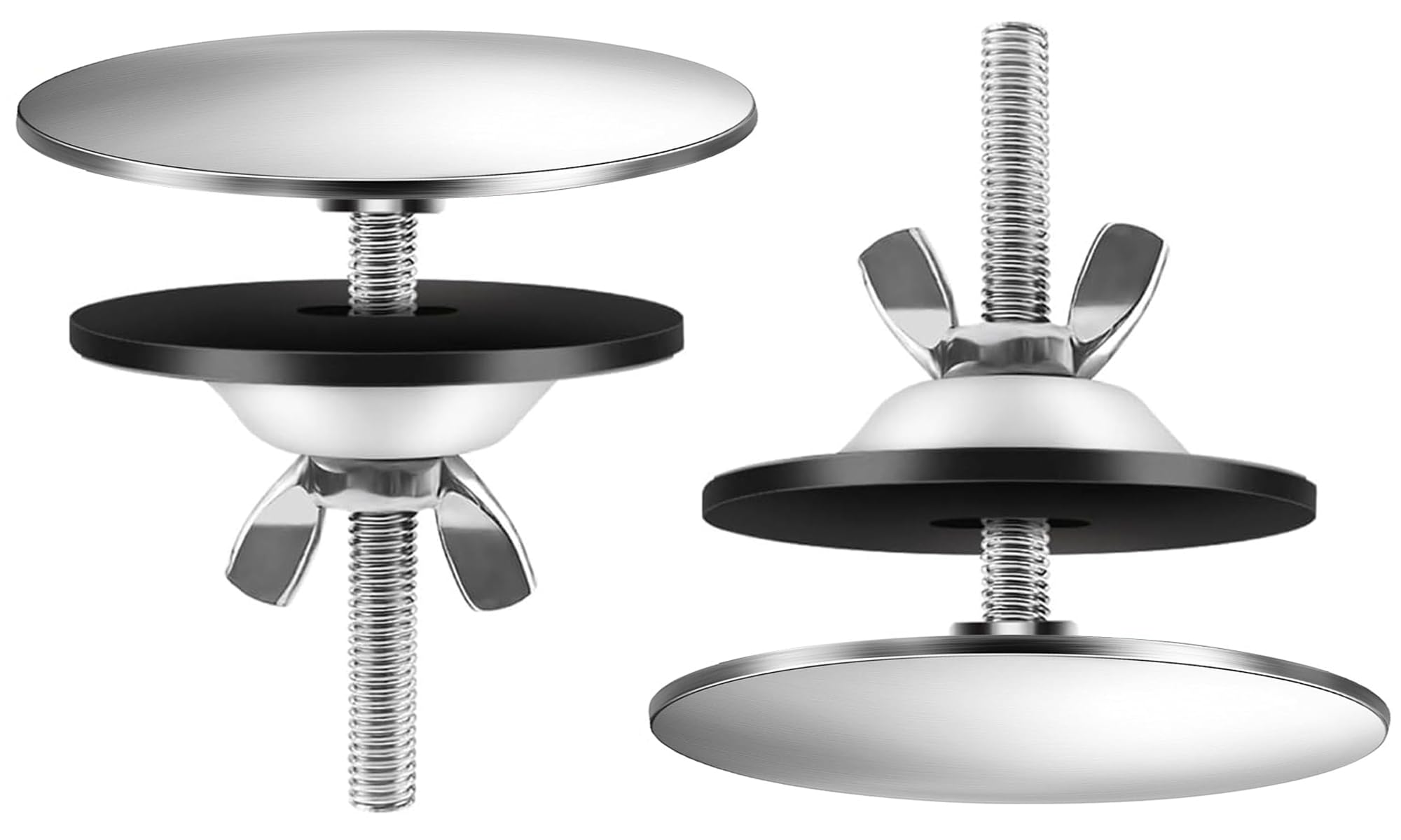 Faucet Hole Plugs 2-Pack Stainless Steel Sink Hole Covers - 2 Inch